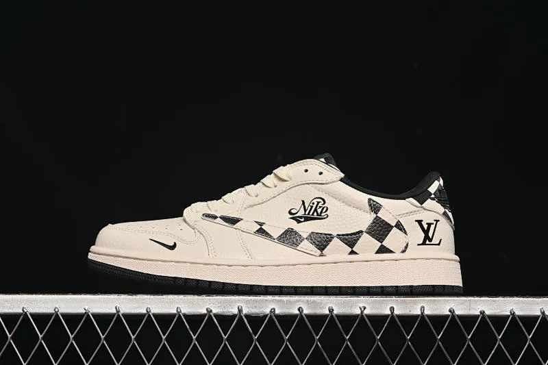 All categories Air Jordan Jordan series basketball shoes Air Jordan 1 Low High-end customized low-top sneakers Travis Scott x Fragment Design x Air Jordan 1 Low OG SP AJ1 Joe 1 LV joint name White and black two small hooks Low-top cultural and casual sneakers LD2028-040